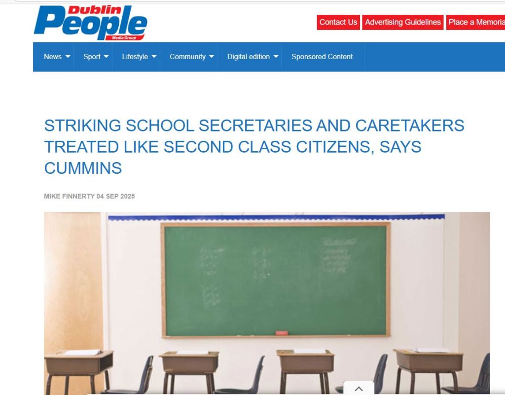 Striking school secretaries and caretakers treated like second class citizens, says&nbsp;Cummins